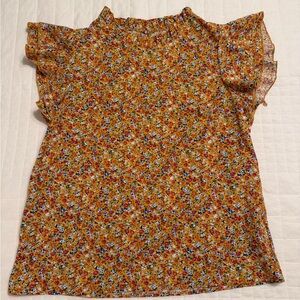 SHEIN Multicolor Floral Ruffle Blouse